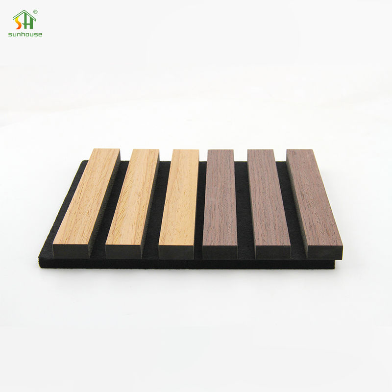 1220x2440mm Acoustic Wood Slat Wall Panel Black MDF Polyester Fiber