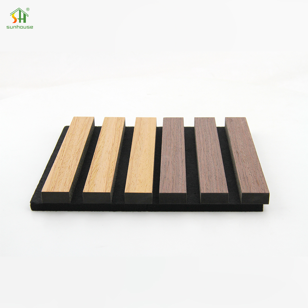 Custom Acoustic Wood Panel Wall 1220x2440mm Black MDF Polyester Fiber
